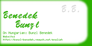 benedek bunzl business card